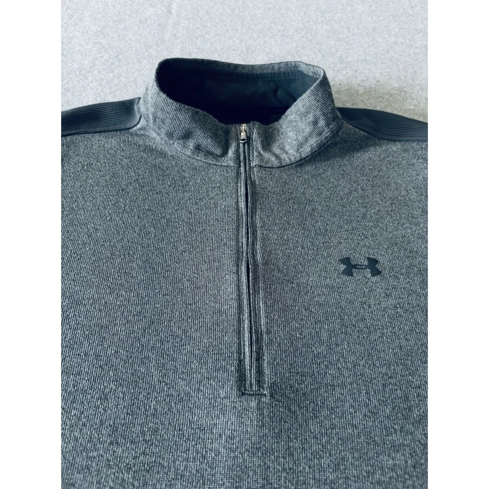 Under Armour Golf Mens 1/4 Zip Fleece Pullover‎ Sweater XL Loose Gray Cold Gear